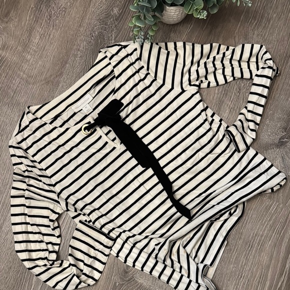 Charter Club Striped Black and White Women's Top - Picture 1 of 3